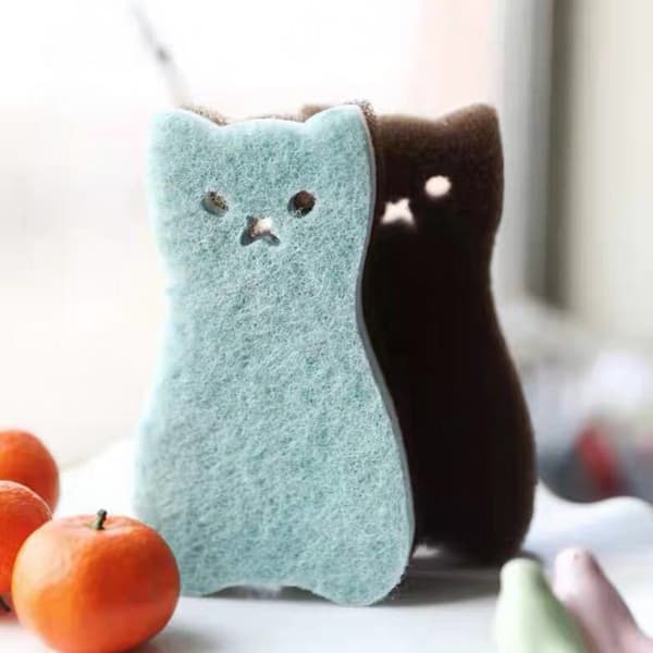4-pack Kattsformade Svampar Absorberande, Håller Länge och Är Skonsamma