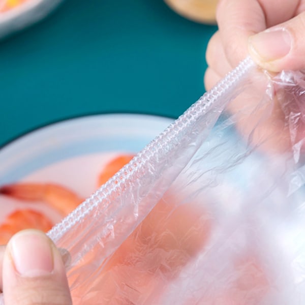 100 st Resår för färska förvaringspåsar Stretch Justerbar skål lock plastfolie