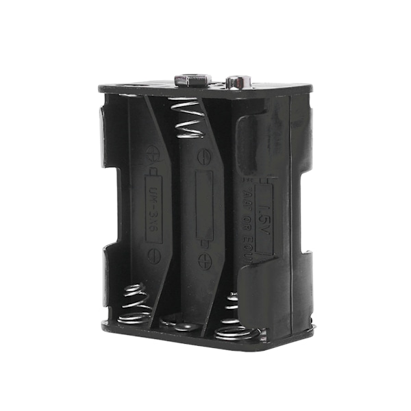 Sort dobbeltside batteriholder 6x1,5V AA spændeboks til etui Cell DIY Clip Container Fjederspænde Batteriboks Udskift
