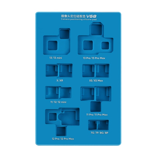 Bakre kameraplassering silikonpute V68 Cam Installation & Reparation Mold for telefon 7 8