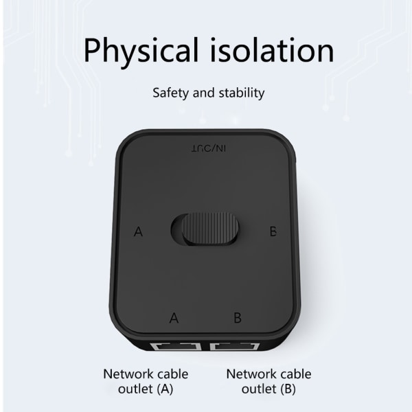 2-portars RJ45 LAN CAT6 nätverksswitchväljare 1000Mbps 2 in 1 ut/1 in 2 ut intern extern nätverksväxlare splitter