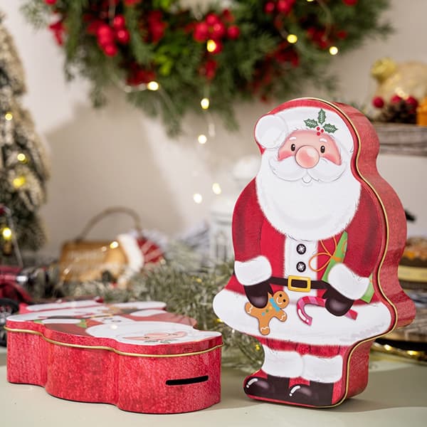 Elegant Jul Tomte Plåtlåda Perfekt För Julklappar