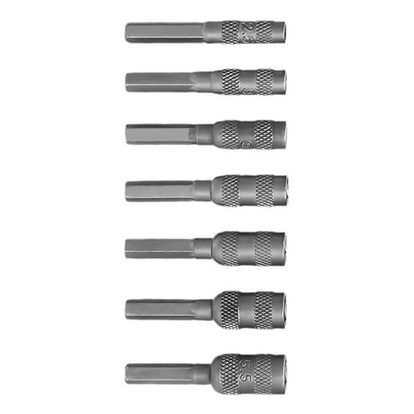 Sæt med 7 magnetiske sekskantede topnøglebits til møbelmontering og autoreparation