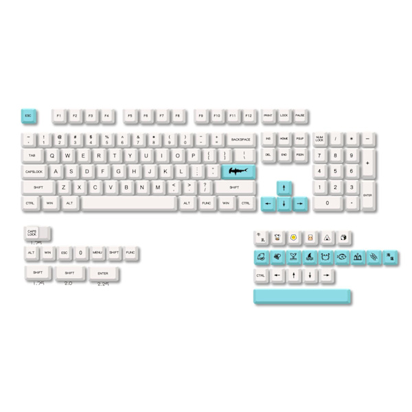 135 nøkler/sett XDA Profile Sea Salt Keycap PBT Dye Sublimation for Key Caps 6.25U For Mekanisk Keyboard DIY 60 87 96 104