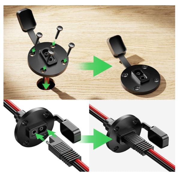 SAE Quick Connect Kabel 12AWG 90cm til Batteriopladere og Strømudstyr