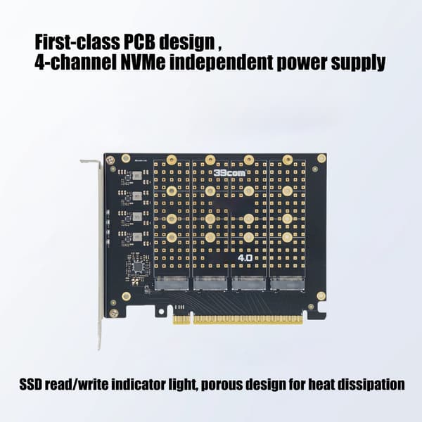 Avancerat 4 M.2 NVMes PCIe4.0 X16 värdkontrollkort för avancerad databehandling