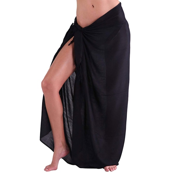 Womens Sarongs Wrap Skirt med Dusker Tie Side Beach Cover-Ups Beachwear Black