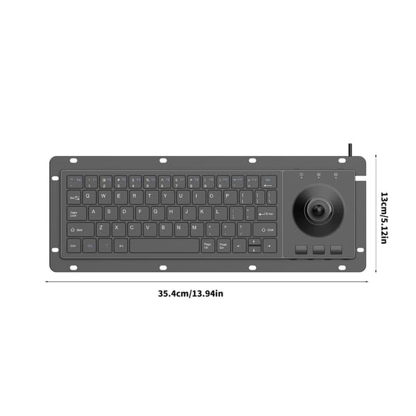 Lågprofils USB-tangentbord med 64 tangenter och precisionsstyrkula