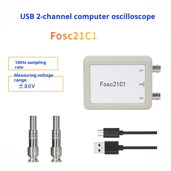 Bærbart USB-oscilloskop med 250 kHz båndbredde USB-forbindelse 2 kanaler