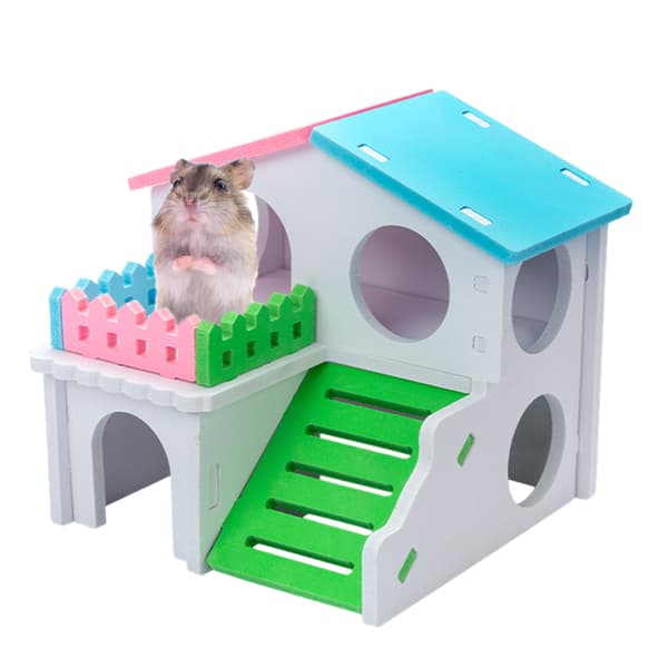 Tre Villa 2-etasjes Hus Liten Dyregjemmested for Marsvin Rotte Mus Gerbil