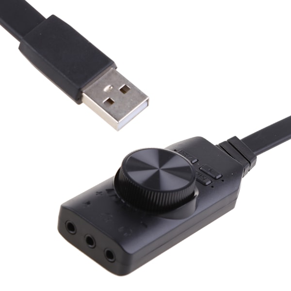 GS3 Virtuelt 7.1 Kanals Lydkort Adapter USB Audio 3.5mm Hodetelefon for Bærbar PC