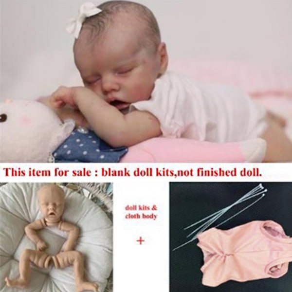 45 cm/18 tum oavslutade Reborn Dolls Realistiska Newborn Baby Interactive Toy DIY för Doll Kits med Vinyl för Head Ben Ar null - 1