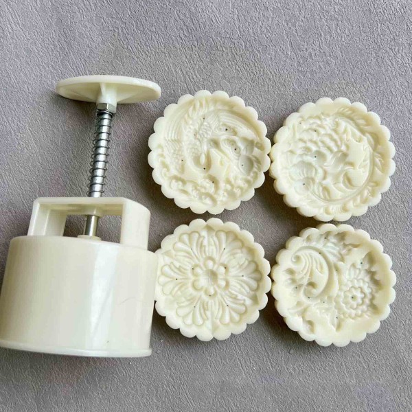 150g/200g Plastmaterial Mooncake molds Mooncake-stämplar Tecknad blomformad 150g
