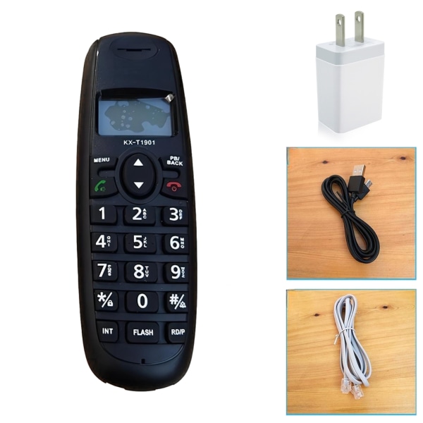 KX-1901 Trådlös telefon Hemlinjetelefon Meddelande Tydlig uppringardisplay White - US