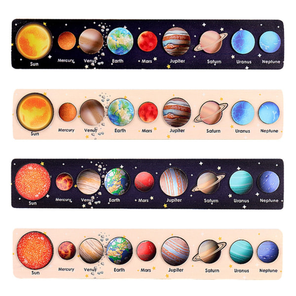 Montessori Toy Solar System Puzzle Varhaiskasvatuslelu Planet Lelu toddler null - H