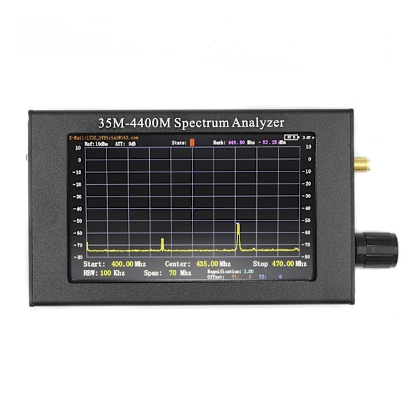 Frekvensanalysator 4,3-tums LCD-skärm Spektrumanalysator 35M-4400Mhz ADF4351