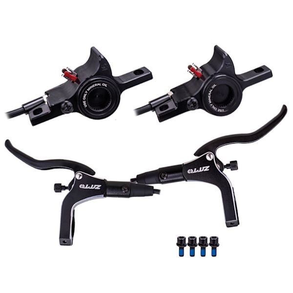MTB hydrauliske skivebremser foran og bak - sett for terrengsykler Red Brake + Disc