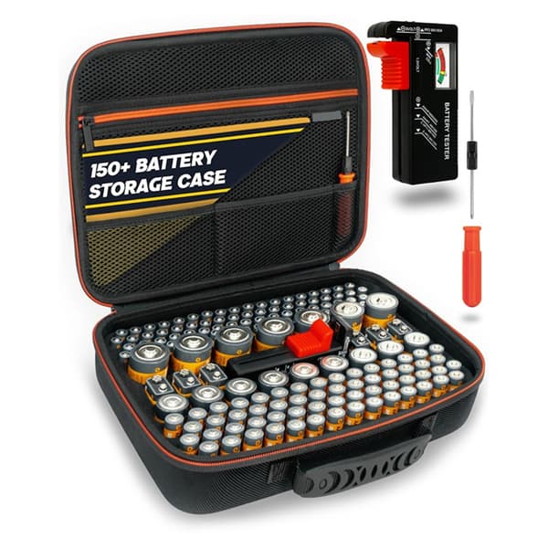 150+ Batterioppbevaringsveske Inkluderer Tester EVA Materiale Organizer for Batterier