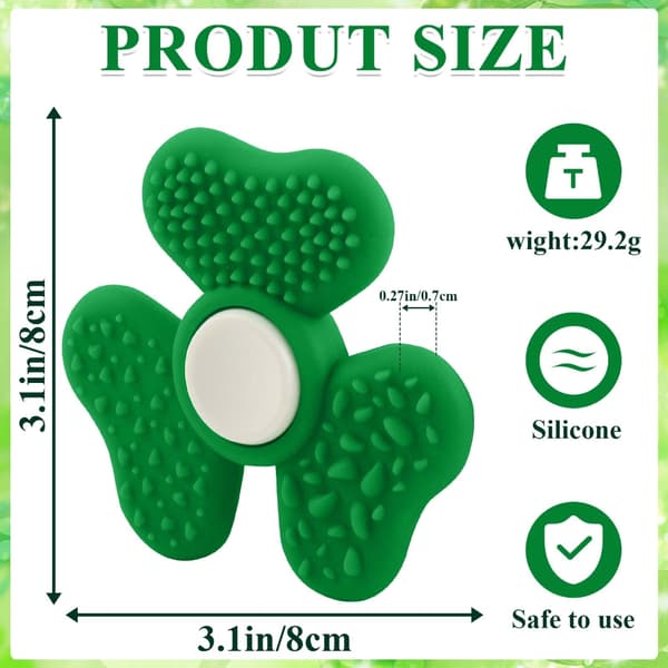 Grøn Tekstureret Shamrock Spinner Roterende Skrivebordsspinnerlegetøj til Studerende Afslapning