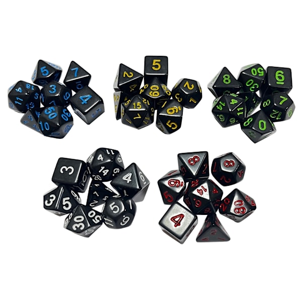 DND-terningsett 7-Die Polyhedral RPG-terningsett med skarpe kanter for Galaxy-serien Yellow