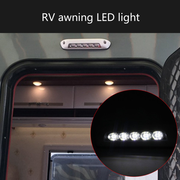 Marine RV Tillbehör Slitstarkt LED-ljus för Yacht Båt Husbil 12V/24V LED Markislampa Hög ljusstyrka Verandaljus Black