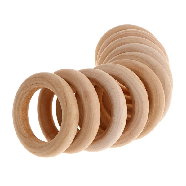 10-pack träringar för att måla träcirklar för hantverk DIY fågel papegojleksak 3*1.7cm