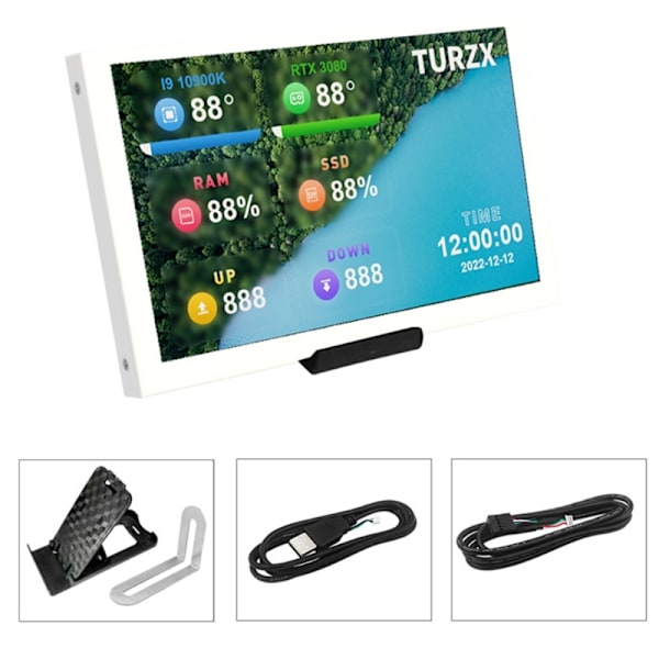 5 tuuman LCD-näytön lämpötilanäyttö PC-suoritinnäytölle GPU-tuuletintietokoneelle