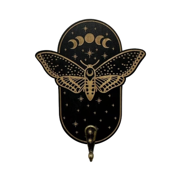 Dekorativ klädkrok Väggkrok Craft Trä Nyckelring Hållare Vägghängande-Dekor Evil-Eye Uggla-form Hängare Krok Hårdvara Hawk moth