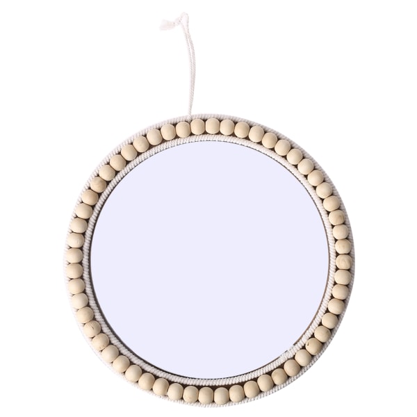 35 cm perler Rattan vævet dressing spejl rund væg hængende spejl kunst dekoration