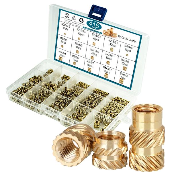 Lätta att använda set Essential 2-6 mm gängade insatsmutter Praktiska muttrar