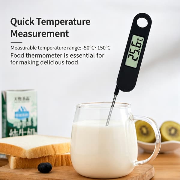 Mattermometer i stål med Celsius-bryterfunksjon