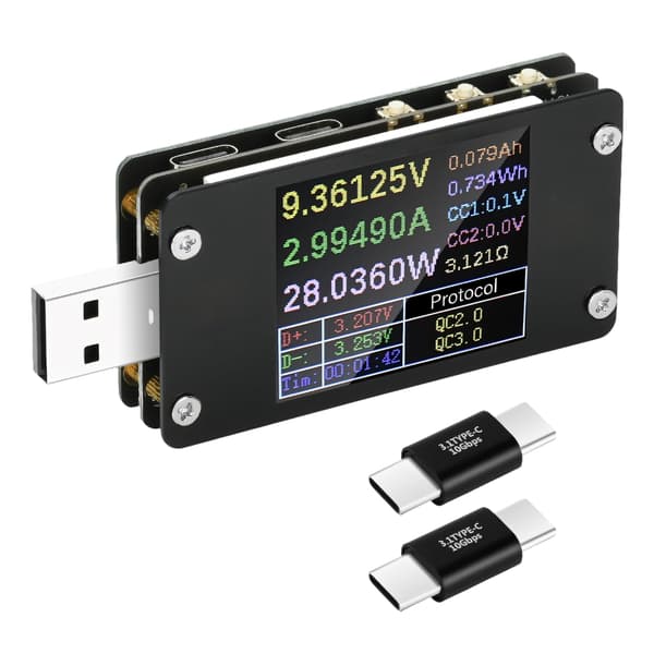 USB-strömmätare för snabbladdningsanalys USB-multimeter USB C-strömmätare