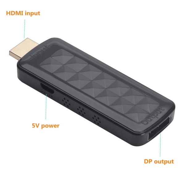 HDMI till adapter DisplayPort 1080P guldpläterad HDMI till DP-adapter (hane till hona), enkelriktad HDMI till skärmport