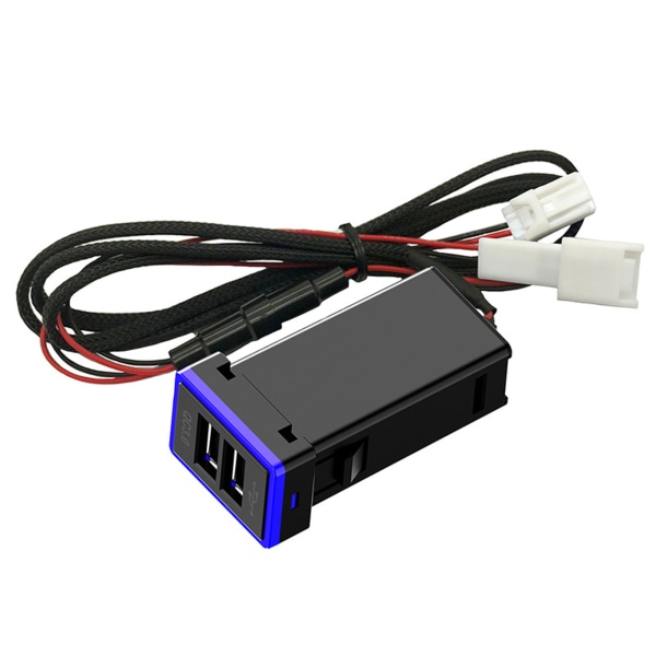 QC3.0 Billaddare Snabbladdning Dubbla USB gränssnitt Telefon GPS DVR Adapter Blue