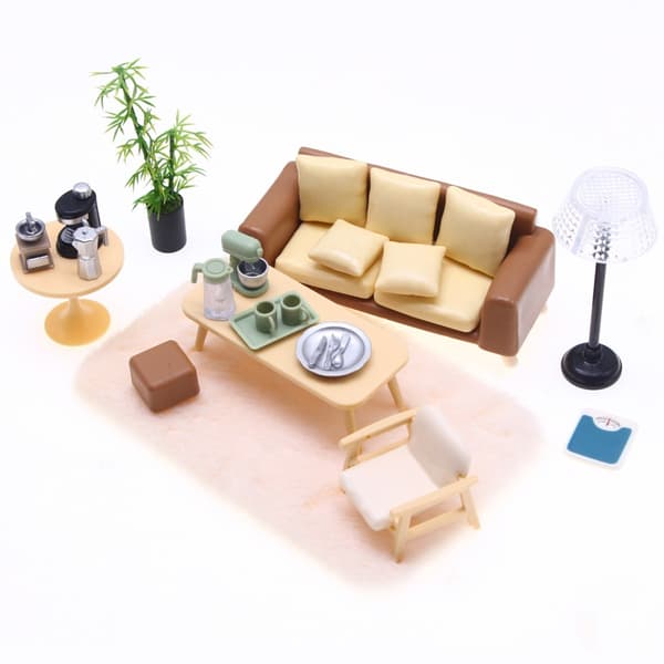 Realistisk dukkehusmøbelsofa for modellutstillinger og kunstprosjekter