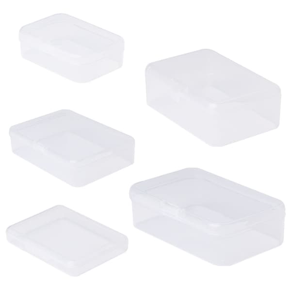 Rektangulär Förvaringslåda i Plast Klar Transparent Behållare Organizer