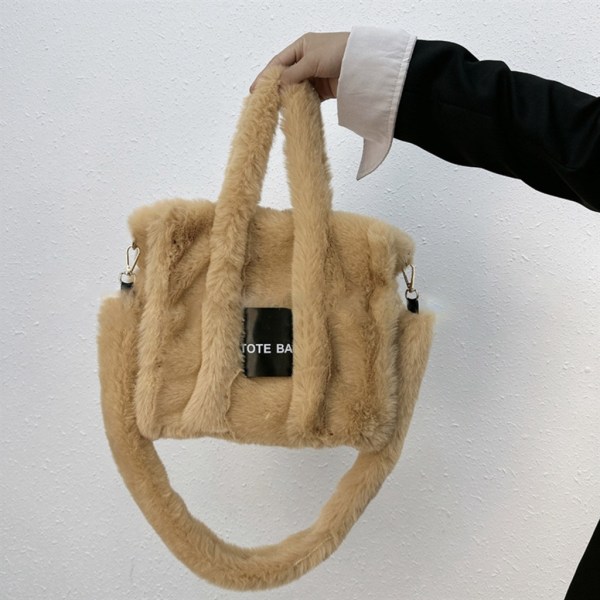 Naisten Laukut Syksy Talvi Olkalaukku Pehmo Messenger Bag Top Handle käsilaukku Camel