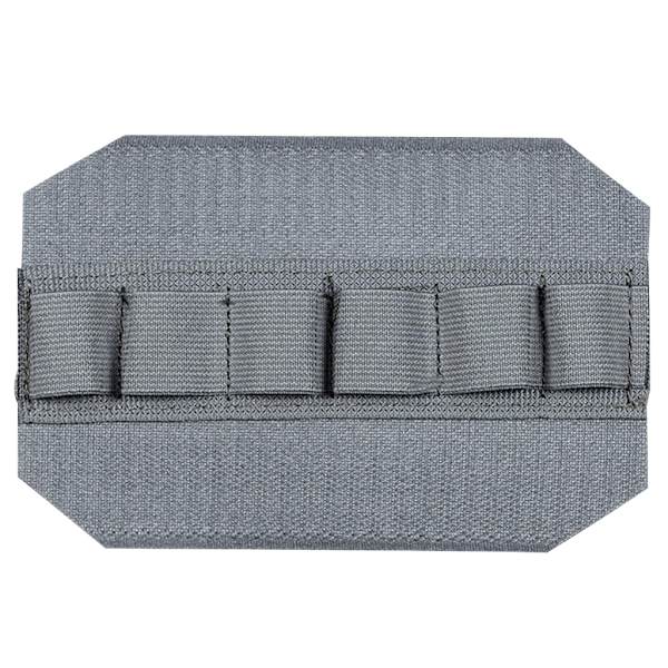 Patronhylster for brystsele jaktvest løkkepanel drop pouch insert 6 hole gray