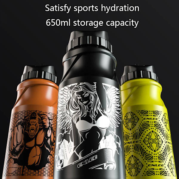 Uppgraderad Vattenflaska, 650ml, Läcksäker BPA-fri Portabel Dricksflaska Black Orangutan style