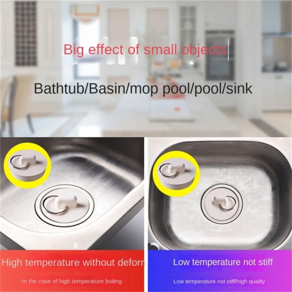 Universal badeplugg Caps Gummi avløpsplugg Mopp Pool plugg Badekar avløpsstopper null - A