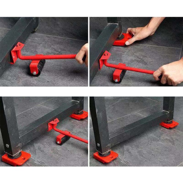 Möbellyftare Lätt att flytta-Sliders 5Pack-Mover Set för Kylskåp Justerbar-Höjd -Maximal belastningsvikt 200kg Five piece set