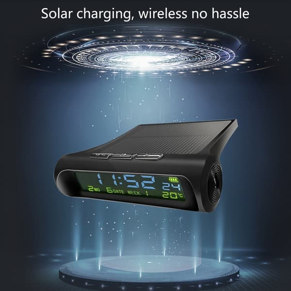 Digital solklocka för bil, körtid, datum, instrumentbräda, digital klocka, bilklocka