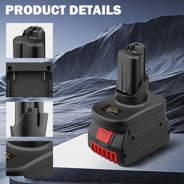 Multifunksjonell 18V til 12V batteriadapter ideell for hjemmereparasjoner
