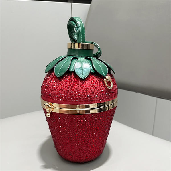 Strawberry Iltalaukku Mansikan muotoinen Clutch Käsilaukku Häät Olkalaukut Red