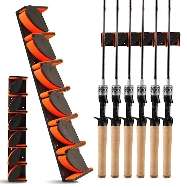 Fiske Stangstativ for Garasje Stangstativ Rommer Opptil 6 Stenger, Fiske Stang Holdere Black