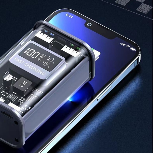 21700 case- TypeC MicroUSB batteri power för telefonbatterilåda Blue