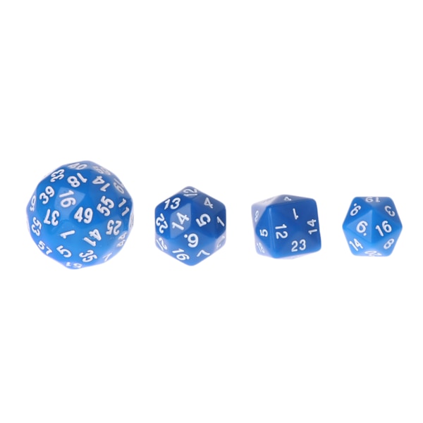 12 st/set flersidig polyhedral tärning D4 D6 D8 D10 D12 D20 D24 D30 D60 Dungeons Blue