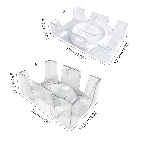 2/6 Dæk Roterende Kort Holder Klar Canasta Spillekort Bakke Spil Rekvisitter 2