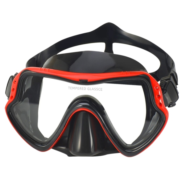 Scuba Snorkel Maske Silikone Skørt Snorkling Maske Anti-Fog Svømmebriller Black transparent