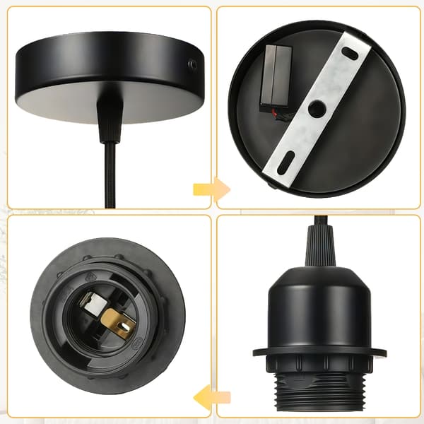 2 kpl Universaali E27 Kierrekantainen Lampunpidike Virtajohdolla LED-lampuille